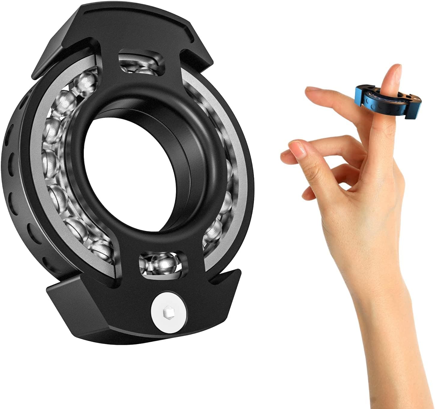 VIKAMA Metal Fidget Spinners, Anti-Anxiety Fidget Toys for Adults, Portable Adult Fidget Spinner for ADHD and Relieving Stress Boredom (Black)