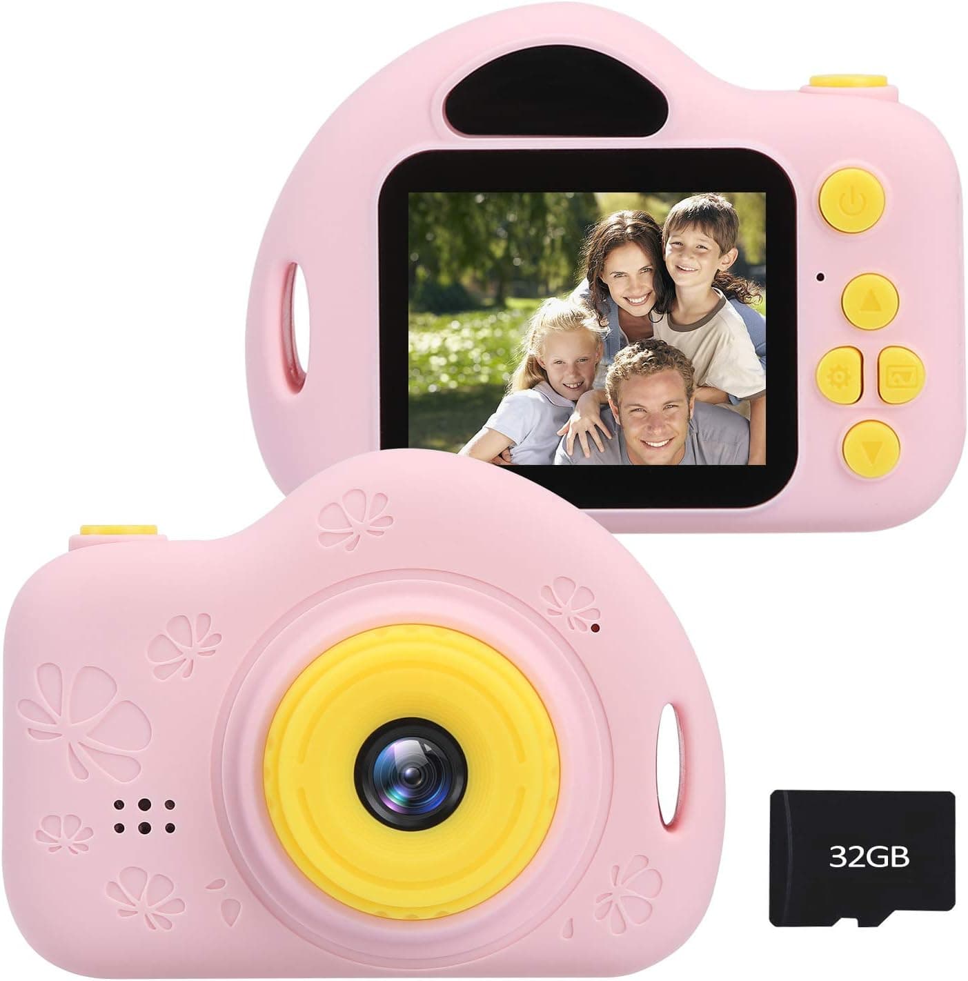 CAZON Kids Camera Gift for 5-8 Years Old Girls 1080P HD & Rechargeable Video Recorder Camcorder Party Outdoor Toys for 3-12 Years Old Boys Girls (32GB SD Card Included) (Pink)