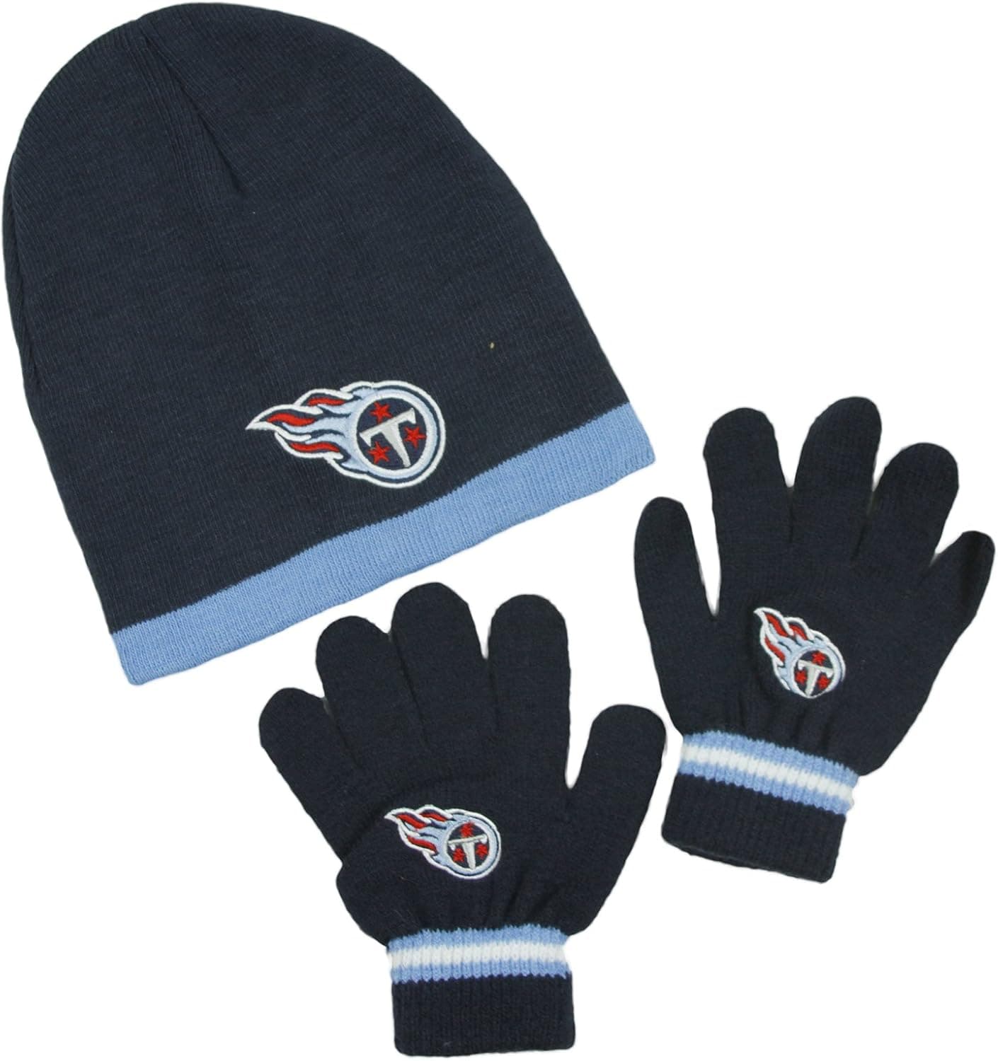 Tennessee Titans NFL Little Boys Knit Hat and Gloves Set - Red (Kids 4-7)