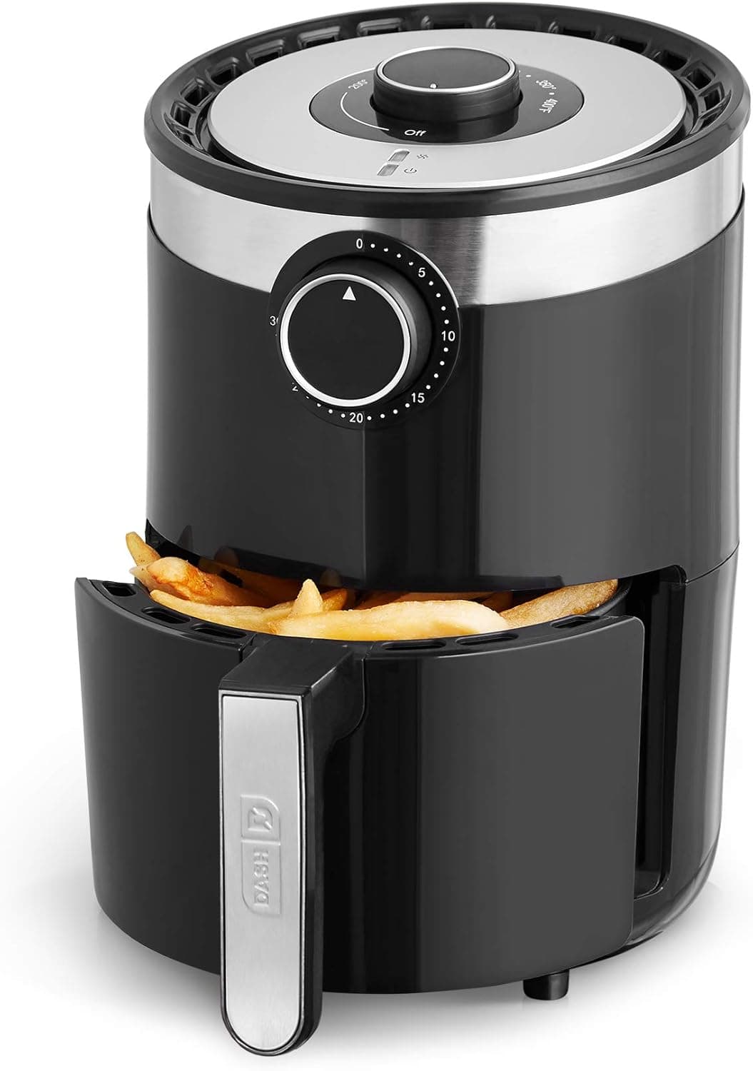 Dash DCAF250GBBK02 Aircrisp® Pro Compact Air Fryer + Oven Cooker with Temperature Control, Non Stick Fry Basket, Recipe Guide + Auto Shut Off Feature, 2qt, Black