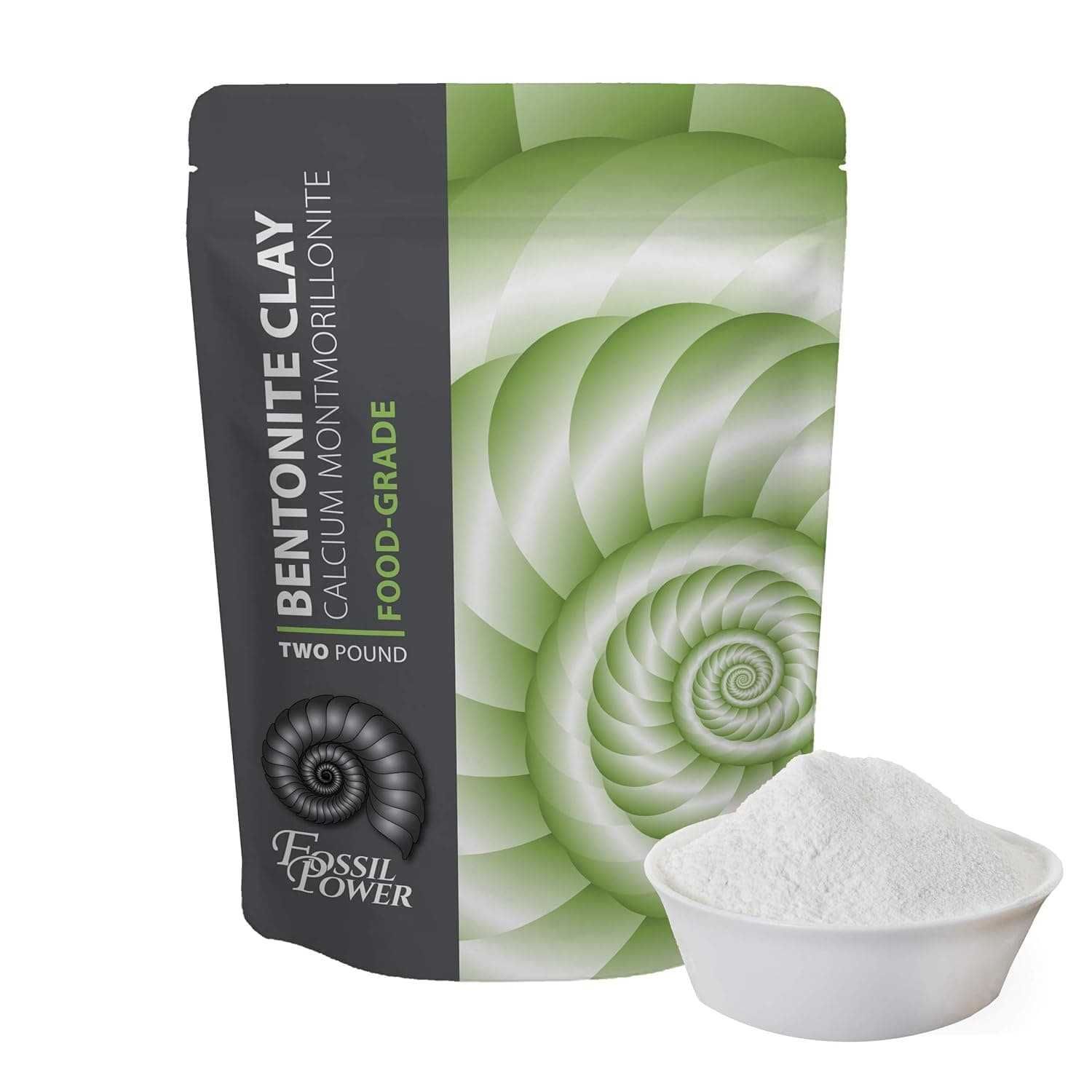 FOSSIL POWER CALCIUM BENTONITE CLAY FOOD GRADE 2lb - Natural Clay Powder for Cleansing- Best Hair and Facial Treatment for Radiant Skin