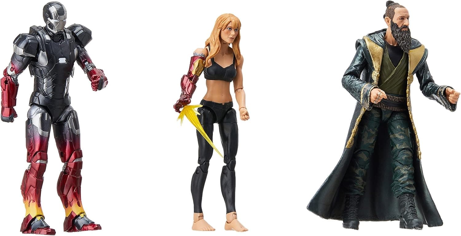 Hasbro Marvel Legends Series Studios The First Ten Years Iron Man 3 Movie Iron Man Mark Xxii, Pepper Potts, The Mandarin 6" Figure 3 Pack (Amazon Exclusive)