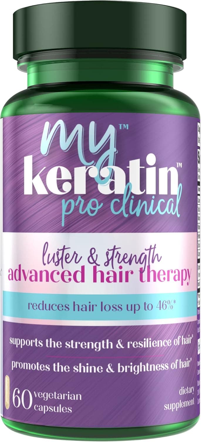 Purity Products MyKeratin ProClinical Advanced Hair Therapy Reduces Hair Loss & Increases Hair Strength, Shine & Luster - Next Generation Keratin Hair, Skin & Nails Super Formula - 60 Veg Capsules