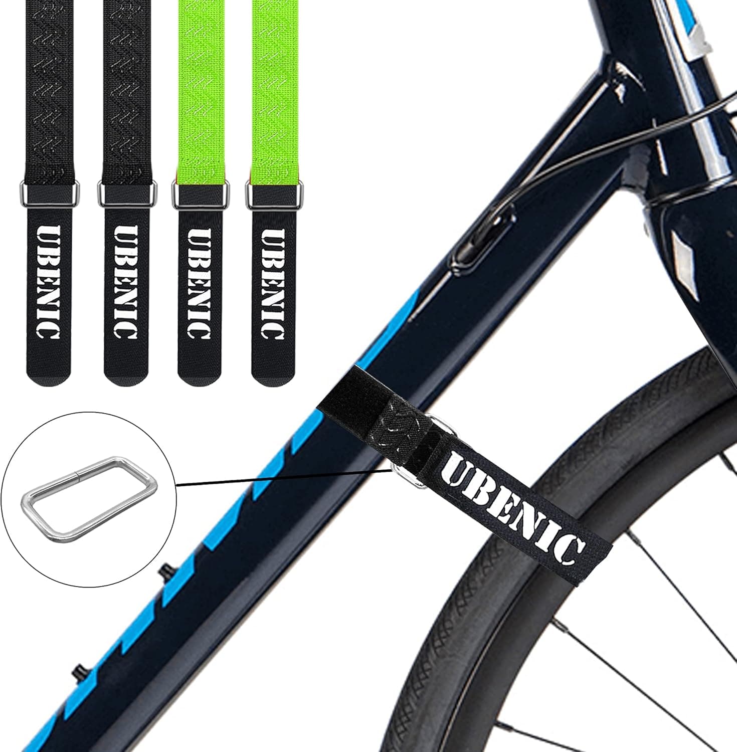 Ubenic Bike Rack Strap 29.5 / 24'' Bike Wheel Strap with Buckle Gel, Bike Storage Strap for Bicycle Wheel, Bike Wheel Stabilizer Replacement, Bicycle Straps for Rack