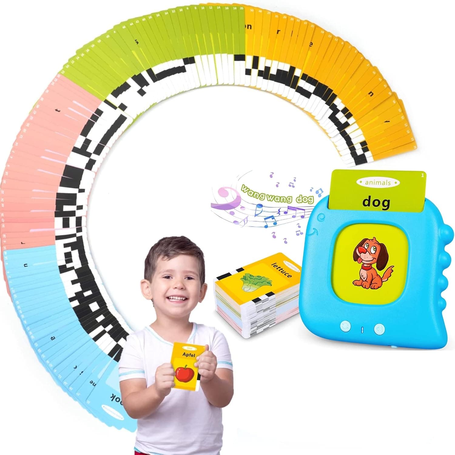 Talking Flash Cards,Kids Toddler Flash Cards with 224 Sight Words,Montessori Toys,Autism Sensory Toys,Speech Therapy Toys,Learning Educational Toys Gifts for Age 1 2 3 4 5 Years Old Boys and Girls