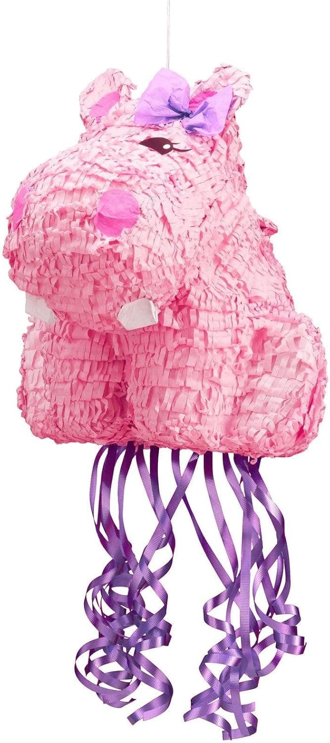 Hippo Pink 18" Pull-String Pinata