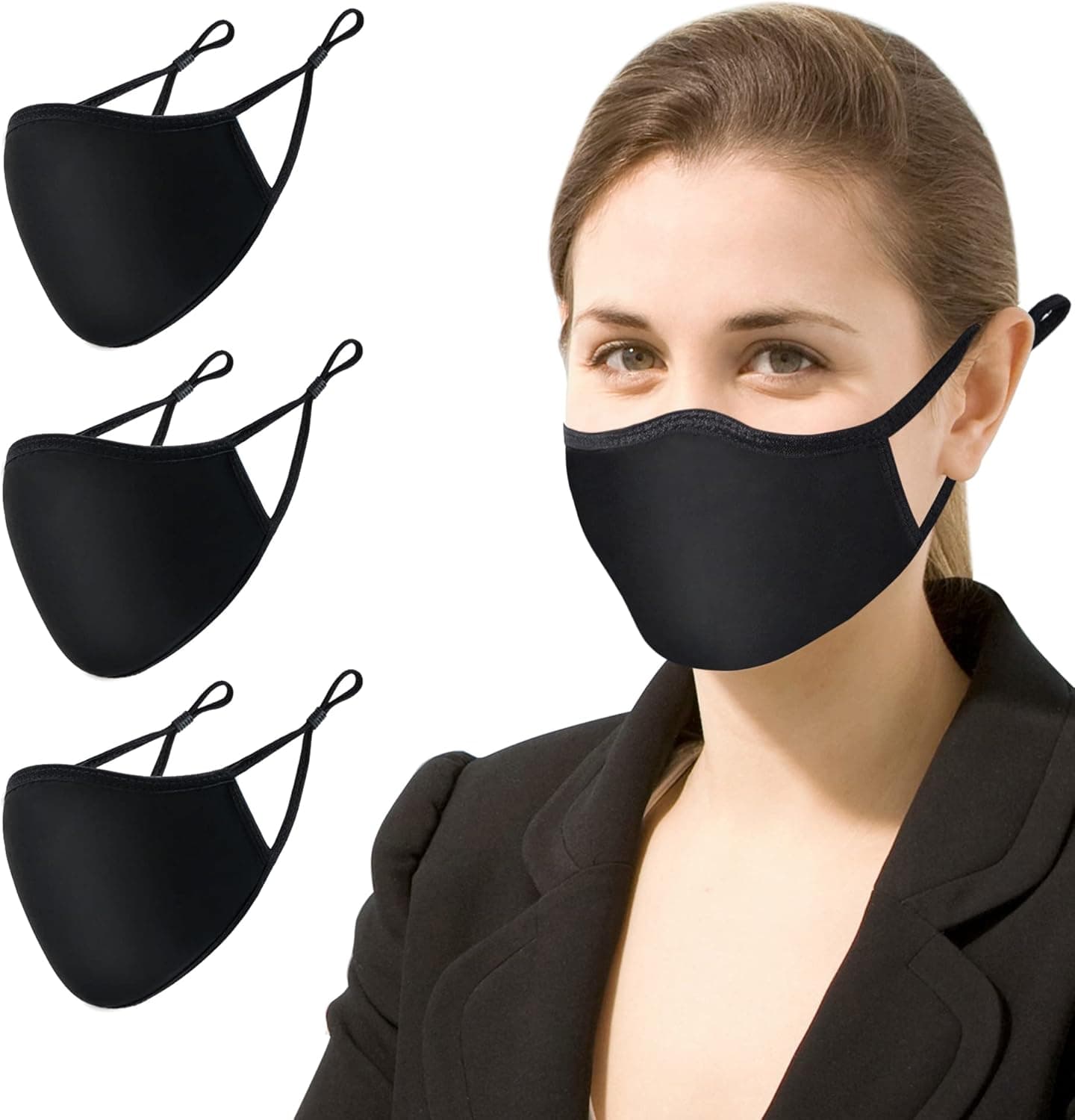 Myjoyday Reusable Cloth Face Mask for Women Men, Washable & Breathable Cotton Masks with Filter Pocket
