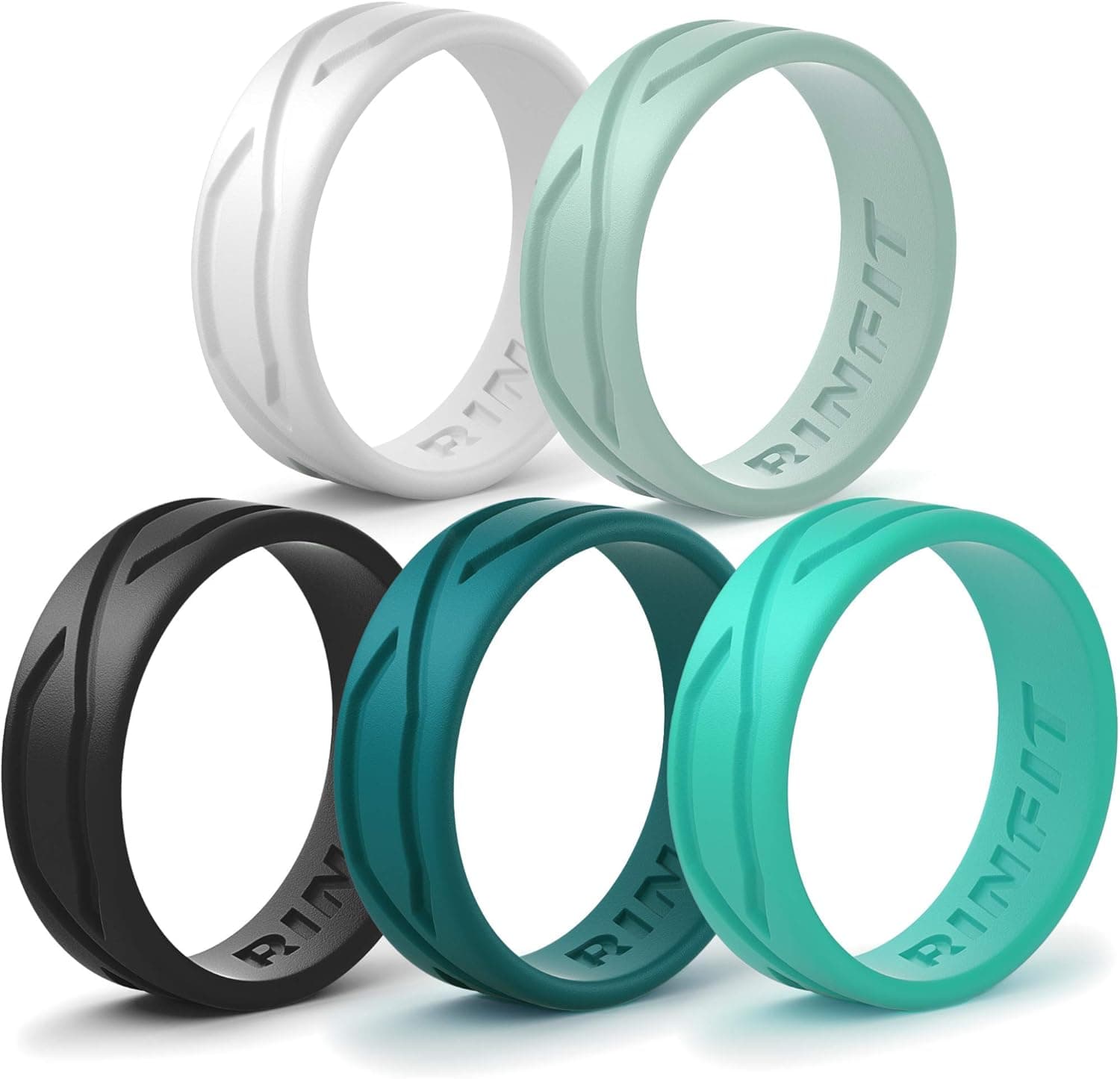 Rinfit Silicone Rings for Women and Men - Silicone Wedding Bands Sets for Him and Her - Patented Design Rubber Wedding Rings - 4Love Collection