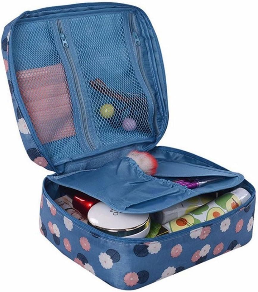 Makeup Toiletry Case,IEason Travel Cosmetic Makeup Toiletry Case Bag Wash Organizer Storage Pouch Handbag (Blue)