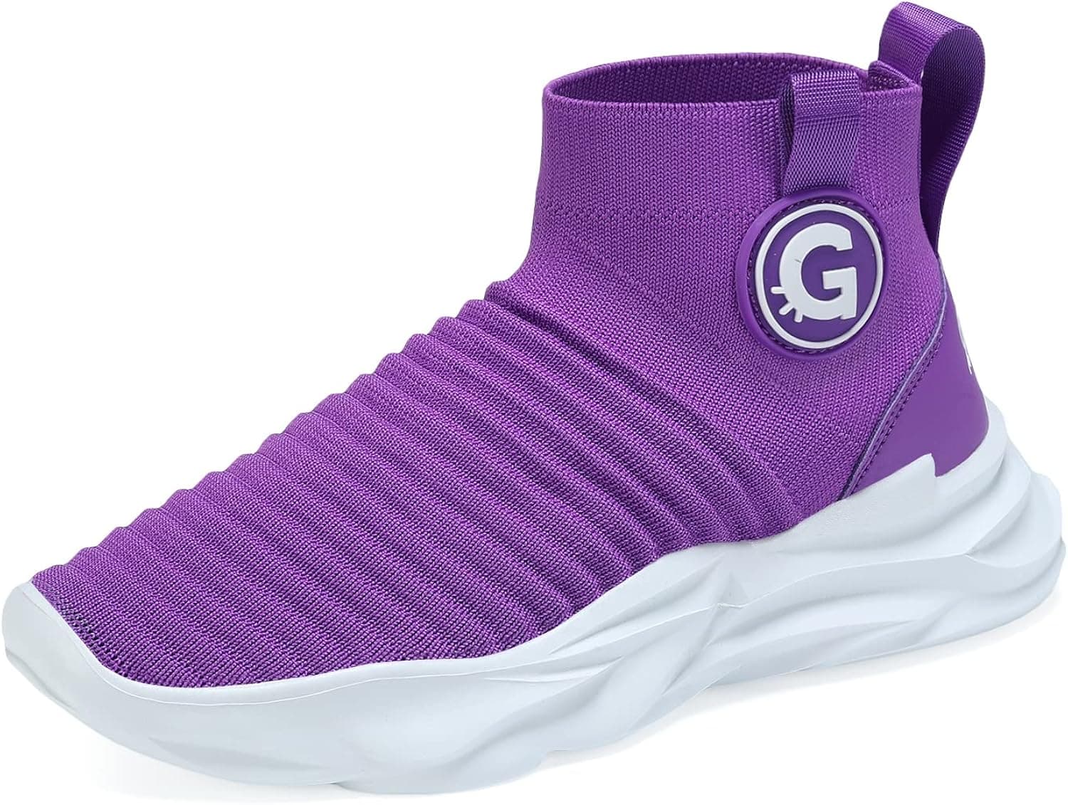 YAVY Purple Sock Fashion Lightweight Breathable Tennis Sneakers Walking Slip-on Shoes Boy Girl 11 M US Little Kid