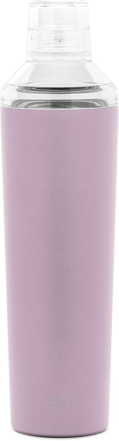 Simple Modern Cocktail Martini Shaker with Plastic Jigger Lid Gift Set | Vacuum Insulated Boston Mixer Stainless Steel | Compatible with Classic Tumbler Collection | 28 oz, Lavender Mist