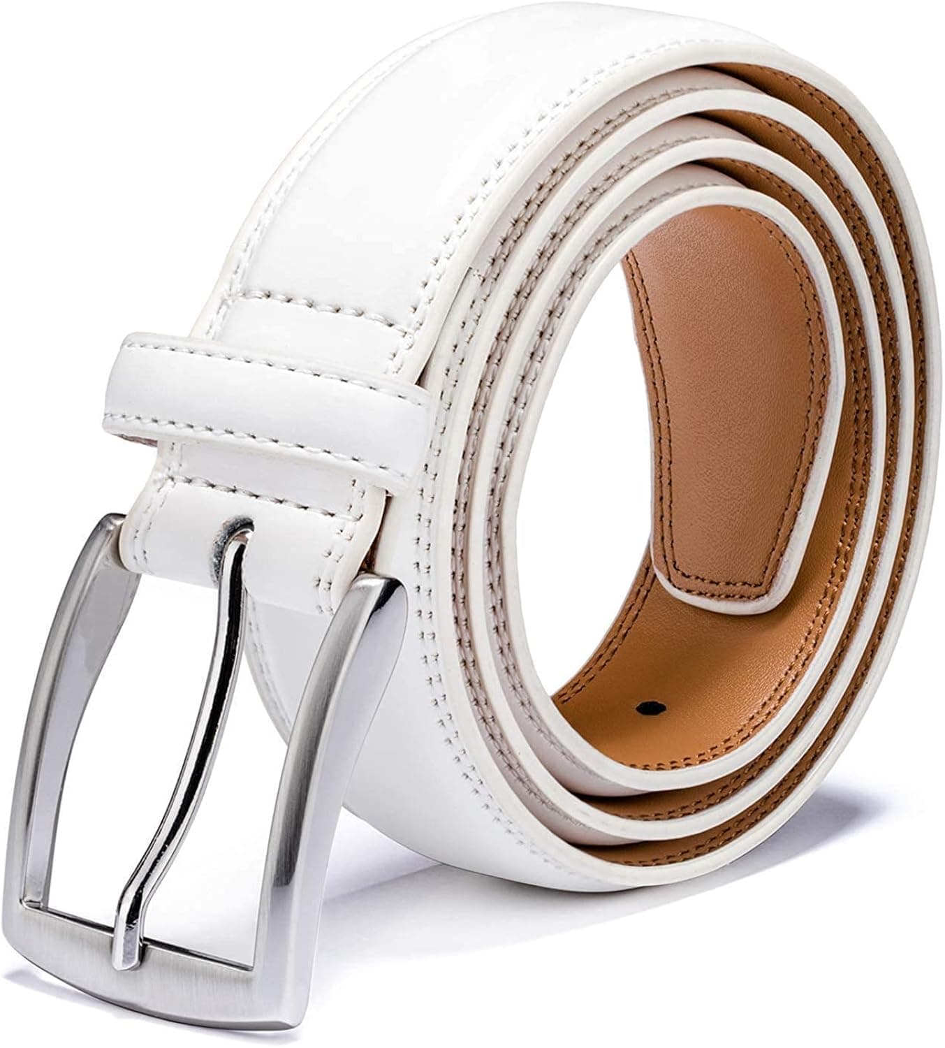 KM Legend Men's Leather Dress Belt-Classic & Fashion for Work Business and Casual