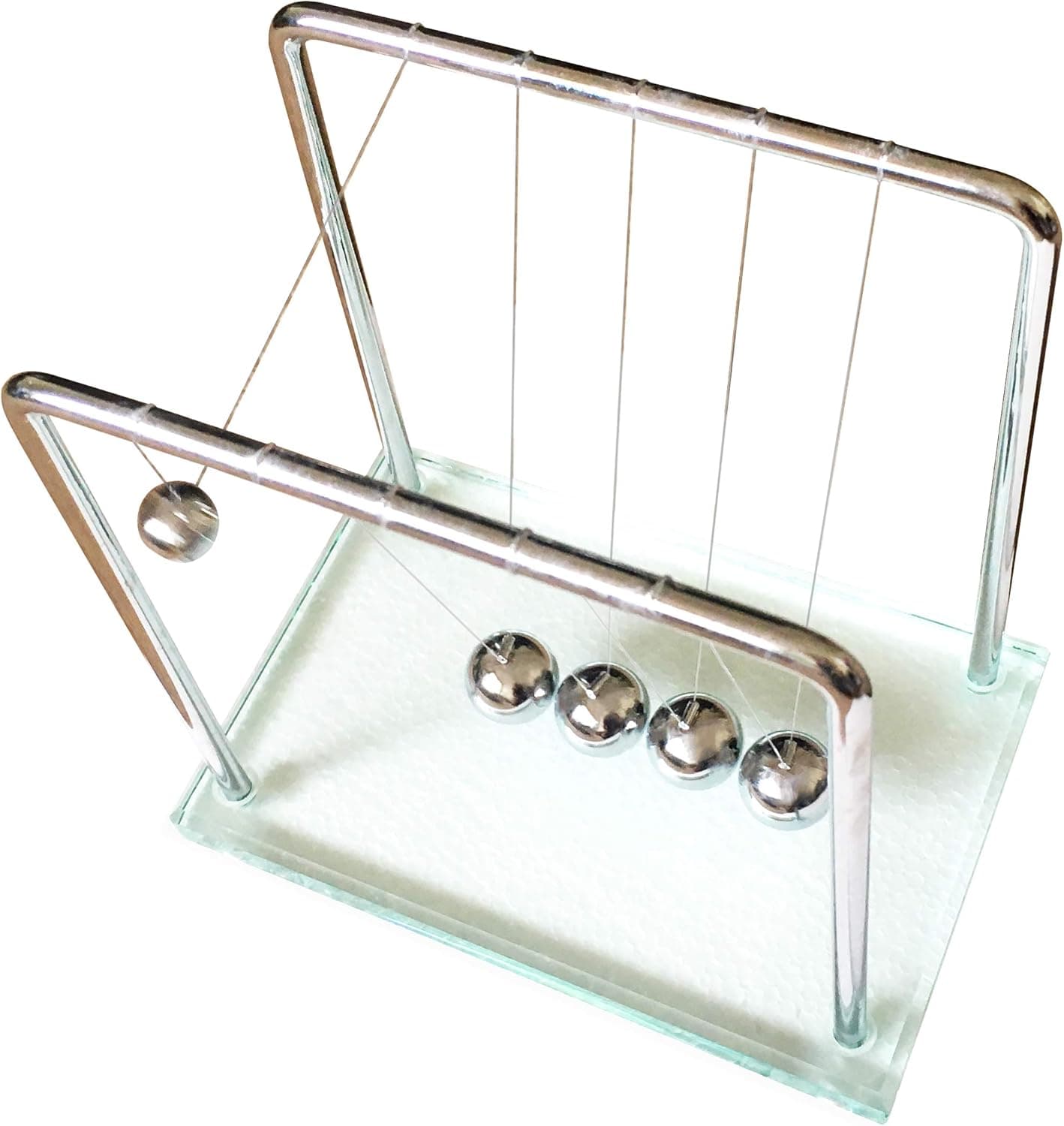 GiftedKids Glasscradle Newtons Cradle Made of Glass | Desk Gadgets | Kinetic Toy | Desk Toys