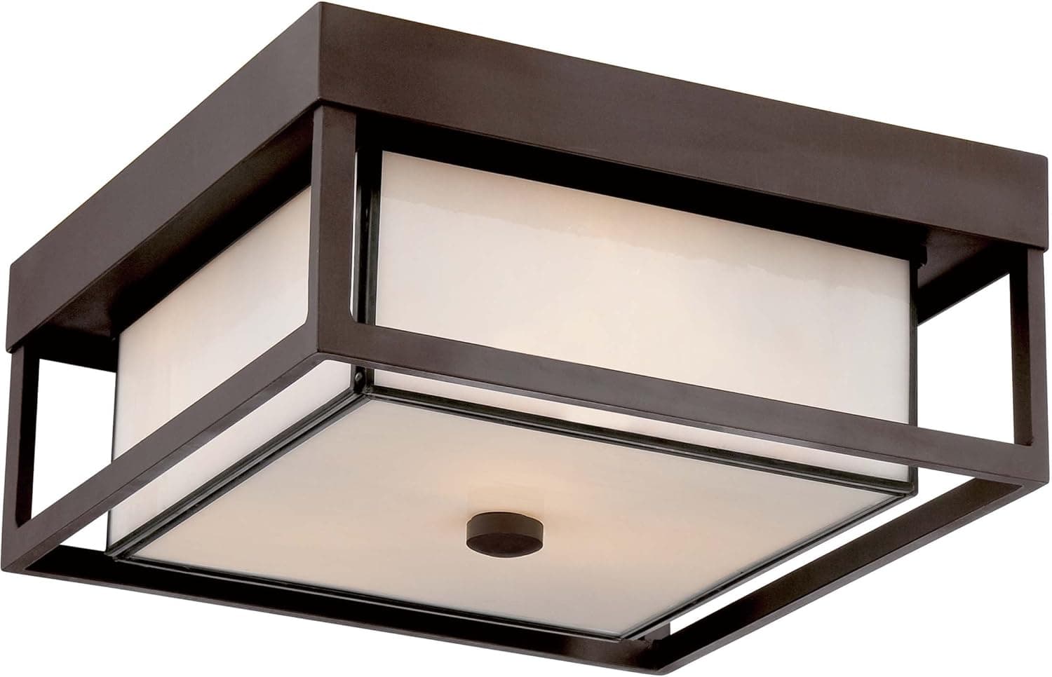 Quoizel PWL1613WT Powell Outdoor Flush Mount Ceiling Lighting, 3-Light, 225 Watts, Western Bronze (6" H x 13" W)
