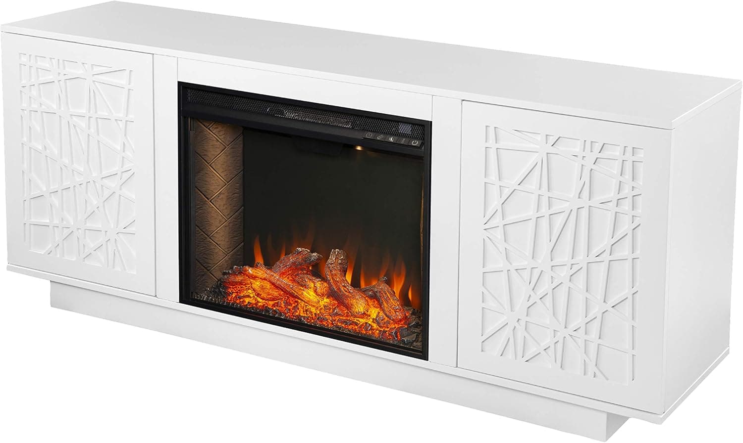 SEI Furniture Delgrave Alexa Smart Electric Fireplace, White Finish (AMZ6565901SF)