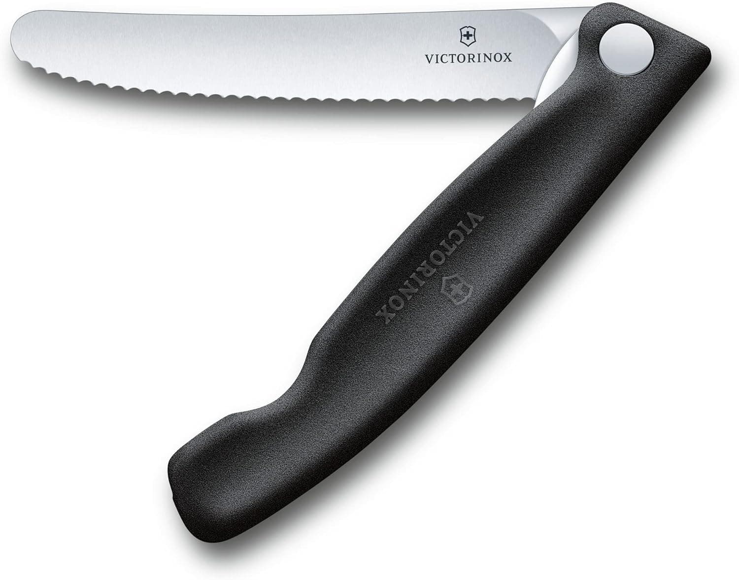 Victorinox 4.3-Inch Swiss Classic Foldable Paring Knife with Wavy Edge in Black