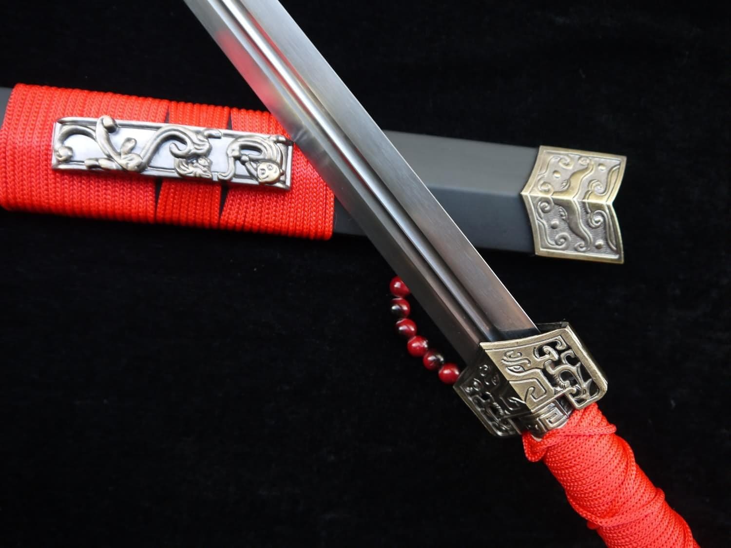 Han Jian/Steel Groove Blade/Black Scabbard/Alloy Fittings/China kung fu