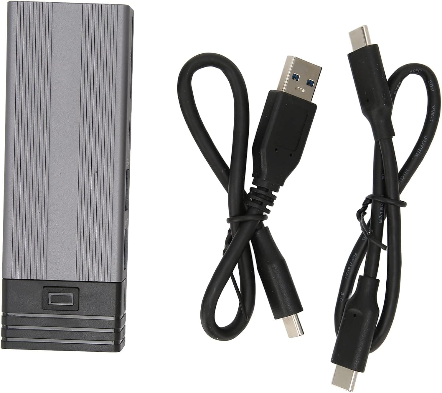 ASHATA USB C Hard Drive Enclosure Good Heat Dissipation 2TB 10Gbps M.2 NVME SSD Enclosure for PS5 Game Consoles Tablets Computers, Supports USB2.0, TF Card, Memory Card Expansion(Silver)