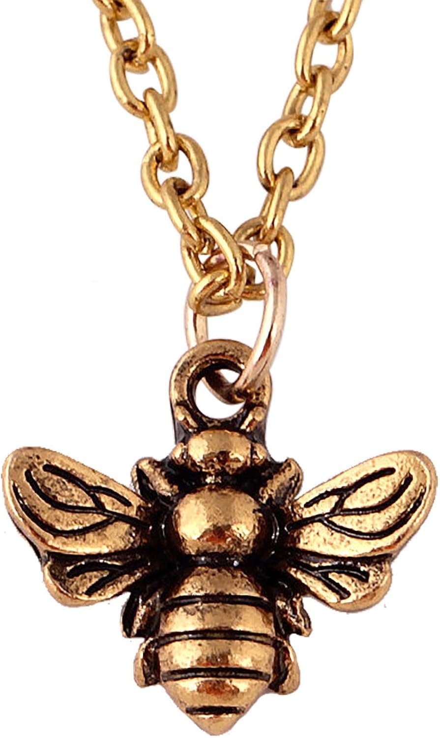 WUSUANED Vintage Minial Honeybee Bumblebee Necklace Insect Jewelry for Women Girl