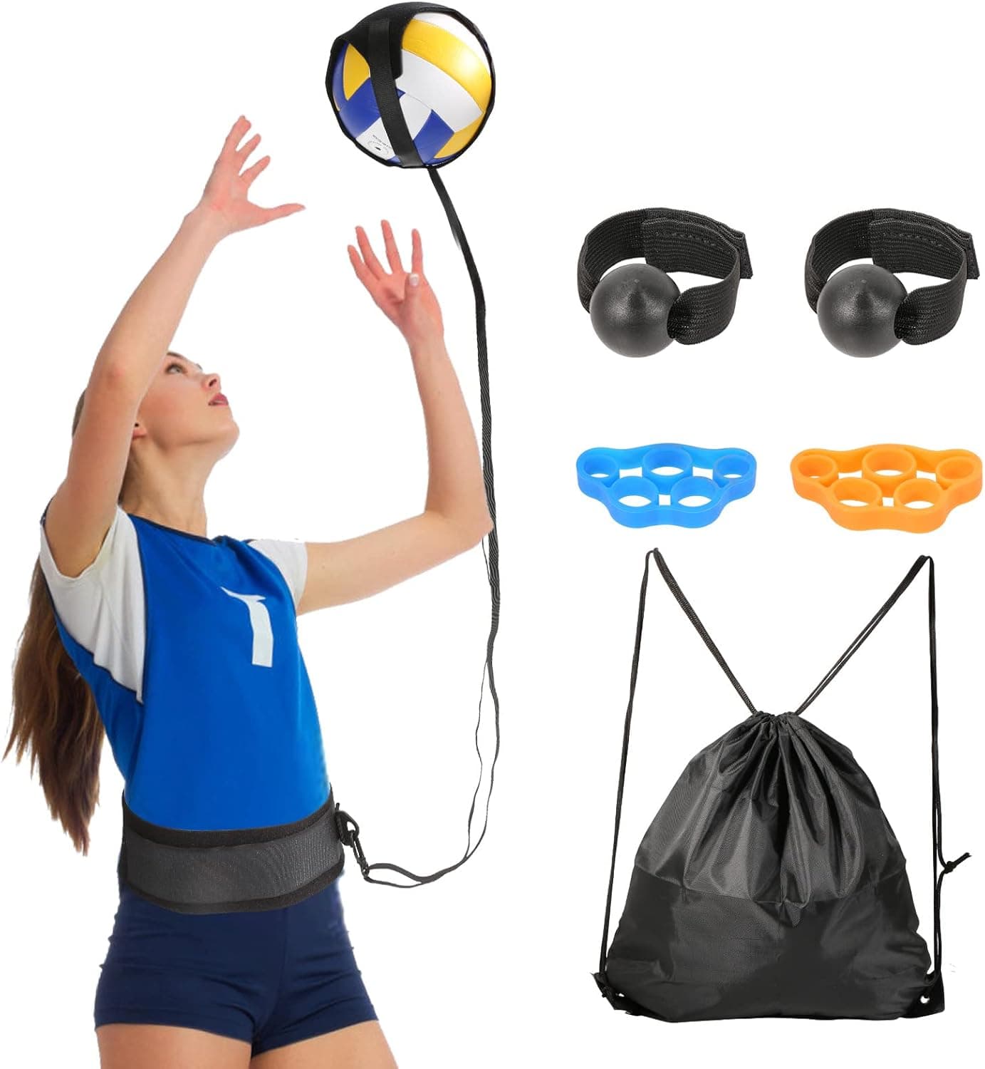 Davllin Volleyball Training Equipment Aid,Setter Rebounder Volleyball Trainer Kit,Solo Practice Trainer for Serving Setting Spiking and Arm Swing,Volleyball Gifts for Teen Girls & Boys