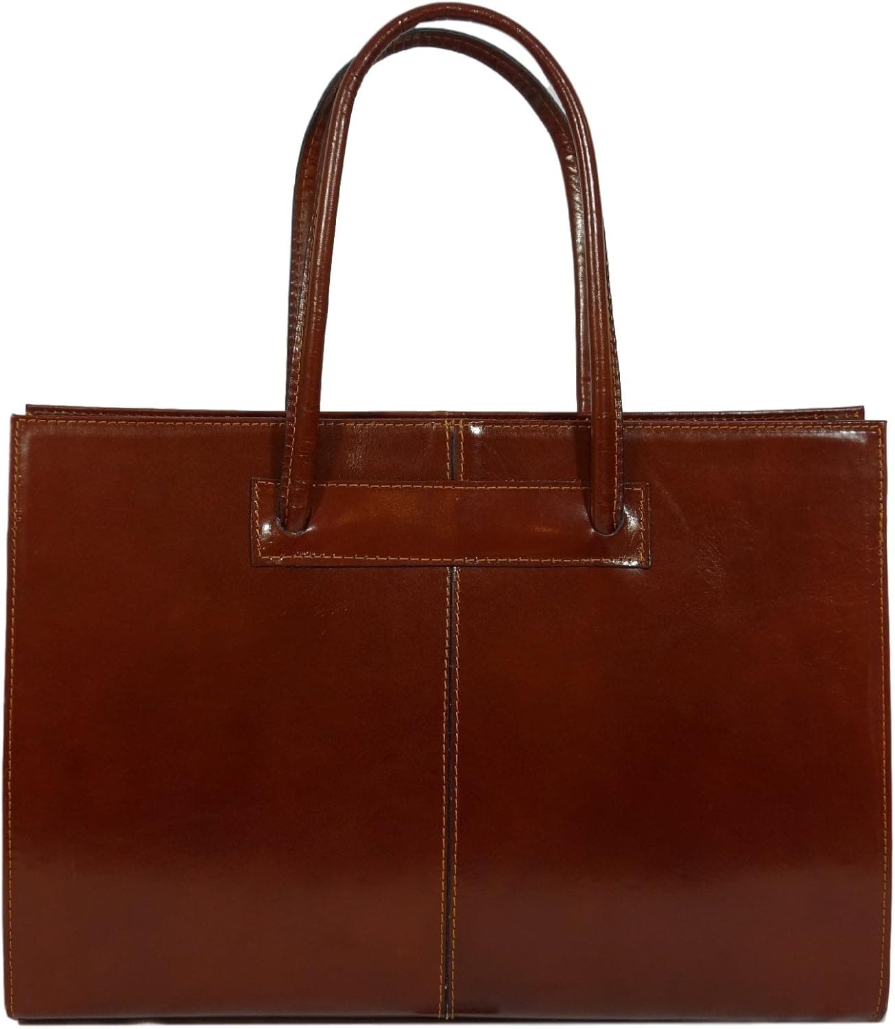 Womens Leather Business Bag / Laptop Bag / Briefcase, Carelli Italia ROMA cognac