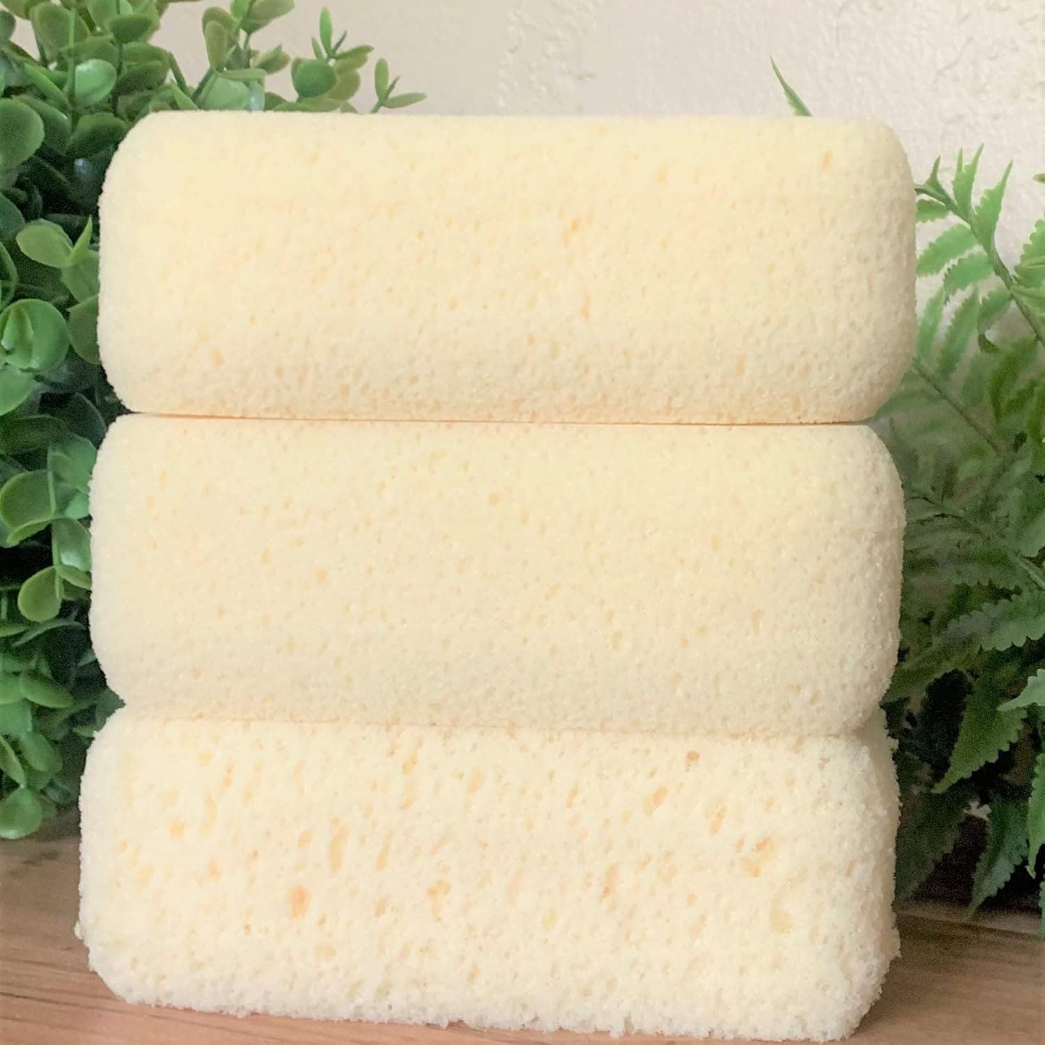 Michelle's Melting Pot XL Smooth Yellow Foam Bath Sponge Shower Sponge (3 Count)