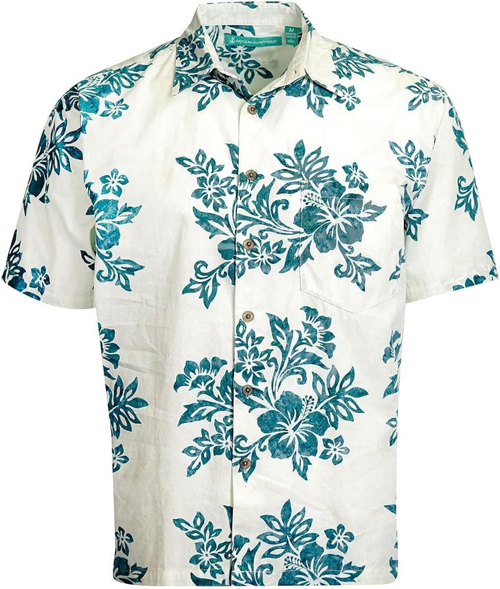 Artisan Outfitters Mens Crystal Cove Batik Cotton Hawaiian Shirt