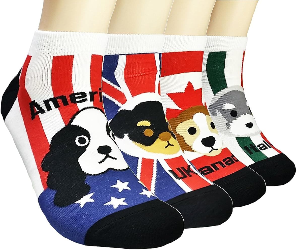 JJMax Men's USA American Flag Cotton Blend Crew Socks One Size Fits All