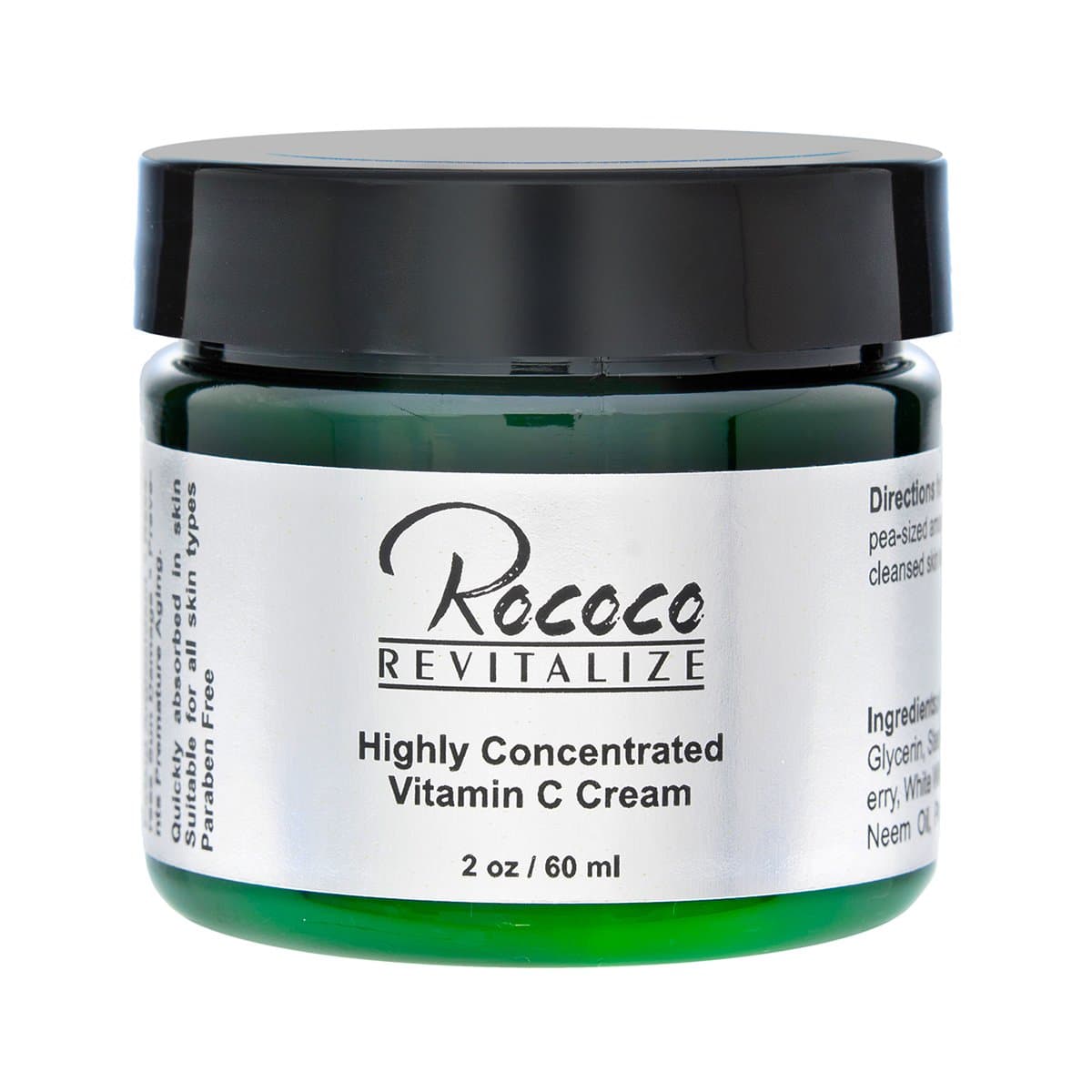 Rococo Revitalize Highly Concentrated Vitamin C Cream with Ester C for Face Skin Minimizes Dark Spots and Works As Moisturizer Lotion Too - 60ml 2oz