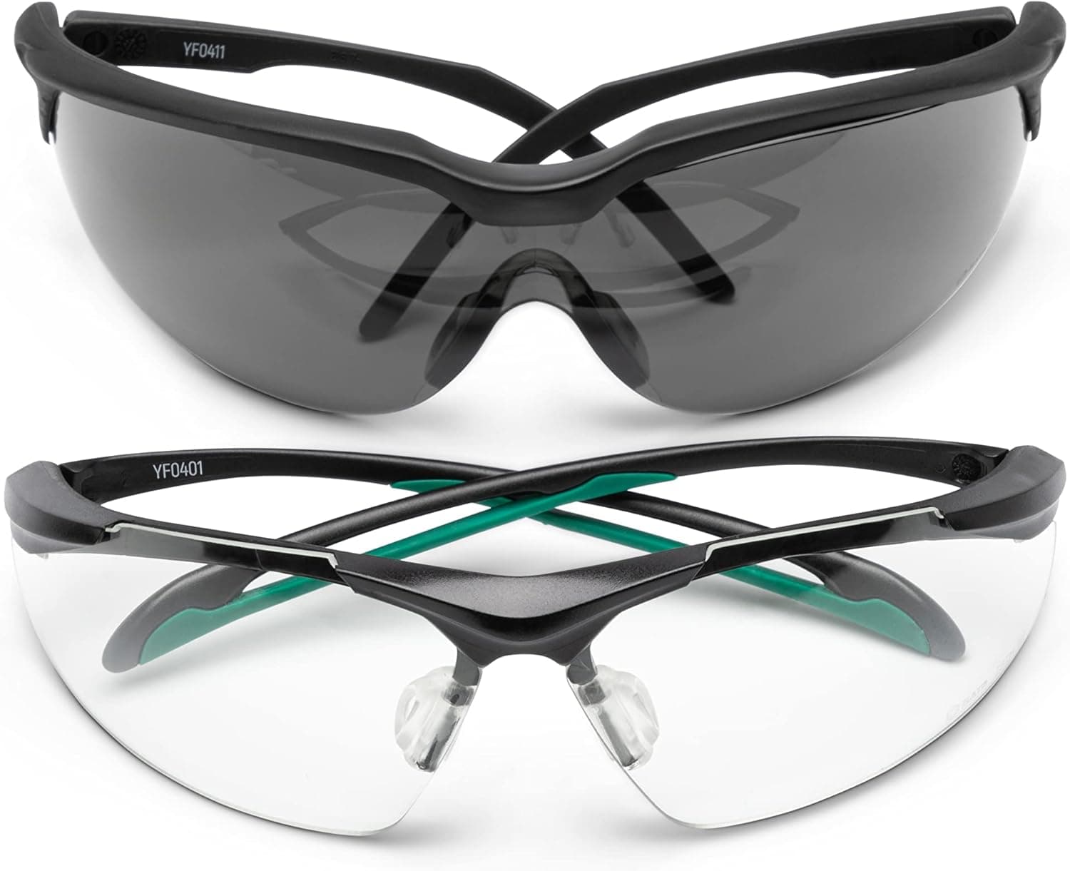 SATA Clear and Tinted Impact Safety Glasses Combo Pack with 100% UV400 Protection and Anti-fog and Anti-scratch Coating - STYF0410