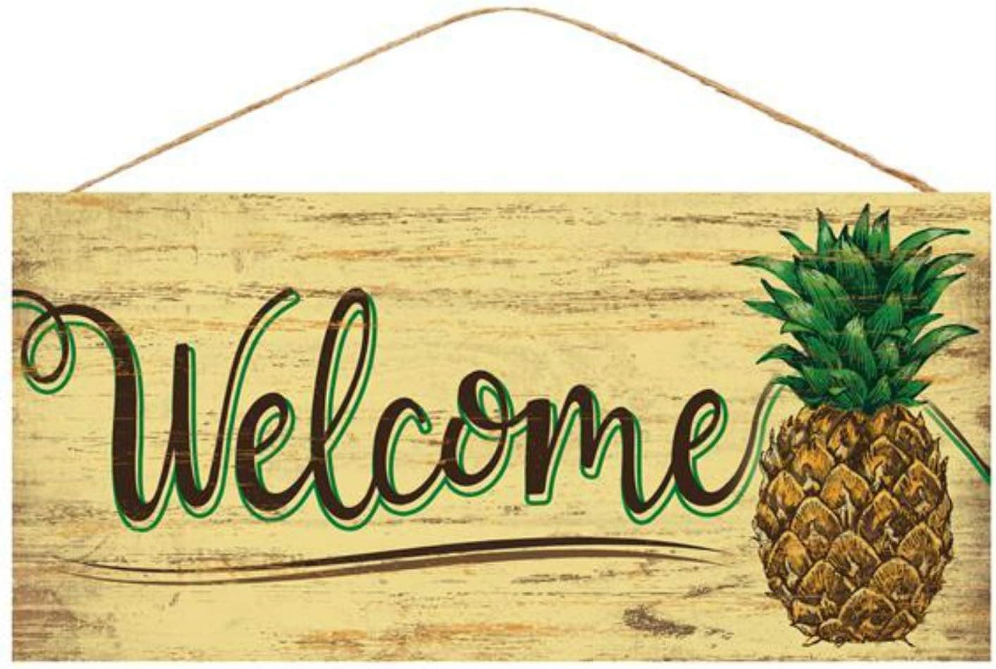Craig Bachman 12" Wooden Sign: Welcome Pineapple Wall Hanger Door Hanger AP8368