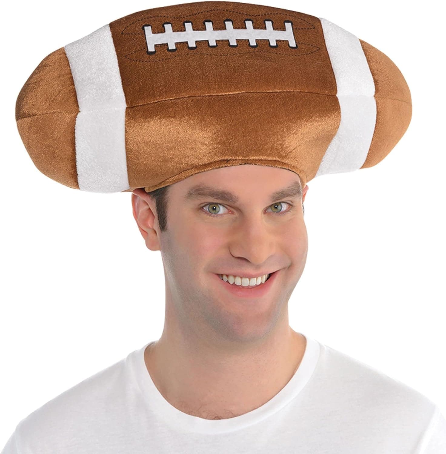 amscan Football Hat Party Costume One Size Brown/White 1 Pc