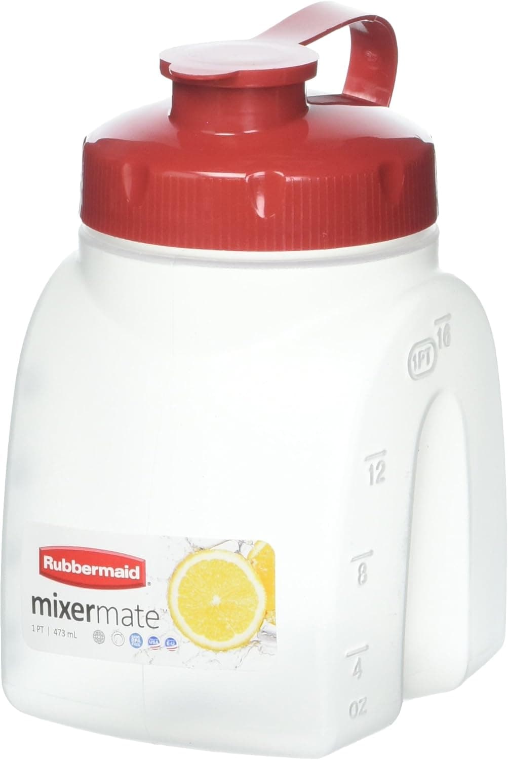 Rubbermaid - MixerMate Servin' Saver Beverage Container in White(1PT /473 mL)
