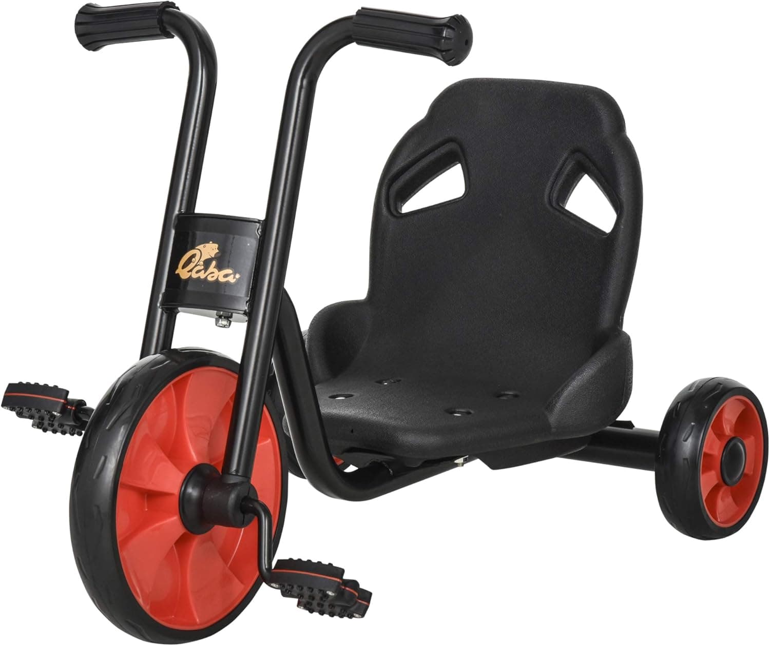 Qaba Kids Tricycle with 10" Big Wheels Toddler Pedal Pusher Trike Bike for 2-6 Boys and Girls, Ride-on Toy for Indoor Outdoor 27.5" x 20" x 20.5", Black