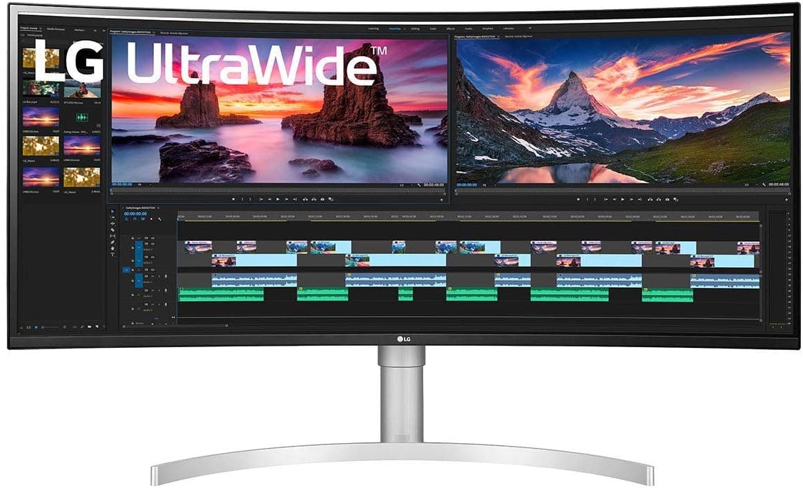 LG 38BN95C-W 38 Inch UltraWide QHD+ IPS Curved Monitor with Thunderbolt 3 Connectivity, White/Silver (Renewed)
