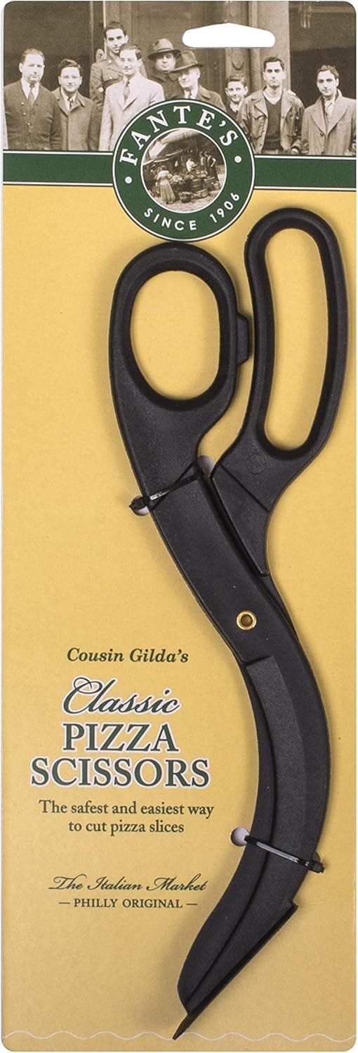 Fante's Cousin Gilda's Pizza Chef's Scissors, Scratch-Free Nylon, Black