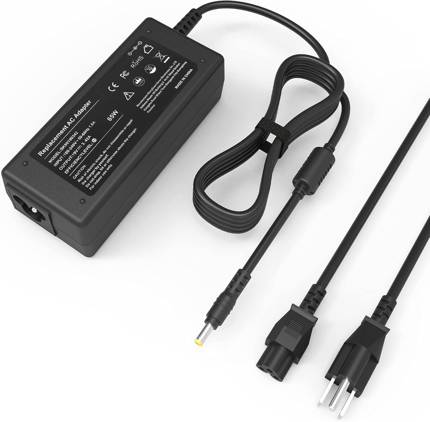 19V 3.42A 65W Laptop Charger Adapter for Acer PA-1650-86 AK.065AP.013 PA-1650-22 PA-1700-02 PA-1650-02 ADP-40PH BB HP-A0652R3B,Aspire E5-575 E5-573 E5-576 E5-575G E5-576G ES1-512 5552 5750 5532 5250