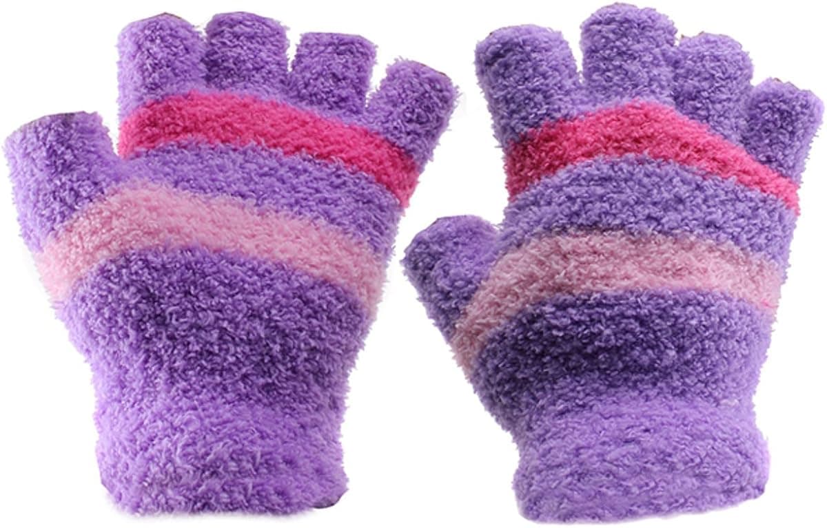 Eforstore Fingerless Gloves Laptop Gloves USB 2.0 Heated Half Finger Fingerless Winter Warm Hand Warmer Mittens for Women Girls