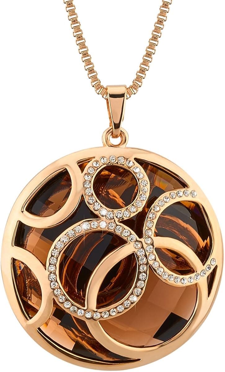 Feezen "Golden Life Rolling Ball Long Chain Pendant Necklace Made with Austrian Crystal,31"