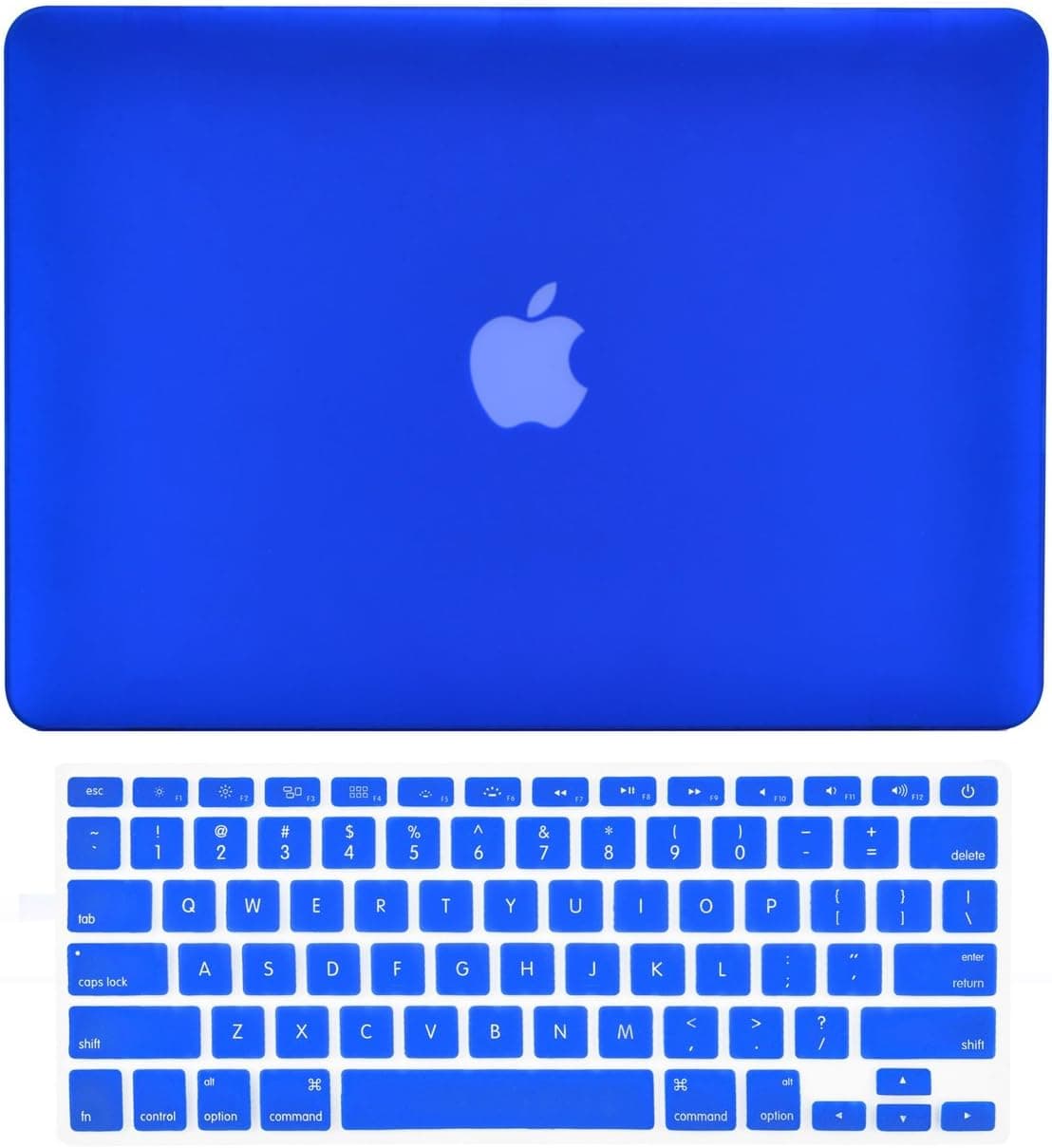 TOP CASE - 2 in 1 Signature Bundle Rubberized Hard Case Compatible MacBook Pro 13.3"(13" Diagonally) with Retina Display (Old Gen. 2012-2015) Model: A1425 & A1502 and Keyboard Cover - Royal Blue