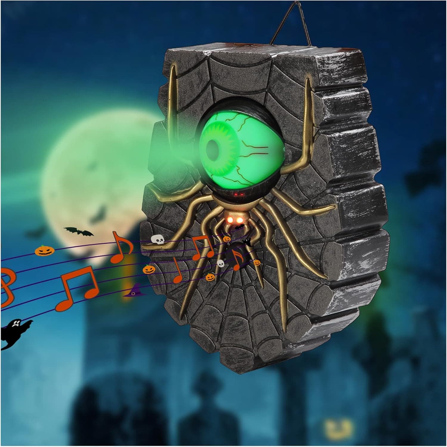 Halloween Doorbell Decorations,Haunted House Doorbell Eyeball Halloween Decor with Spooky Sounds,Halloween Door Party Prop Decorations Outdoor.