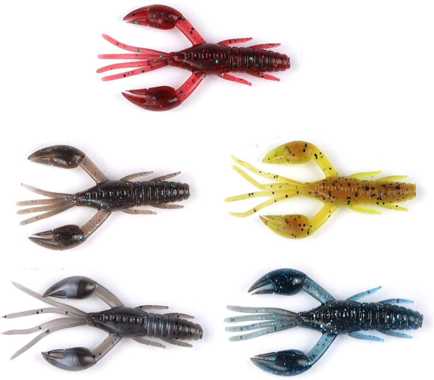 East Rain Crawfish Jig Trailers for Bass Fishing Langouste Swimbaits to Cover Most Rigs(PVC, 0.07/0.15/0.27oz,1.97/2.56/3.15inch,3size Option)
