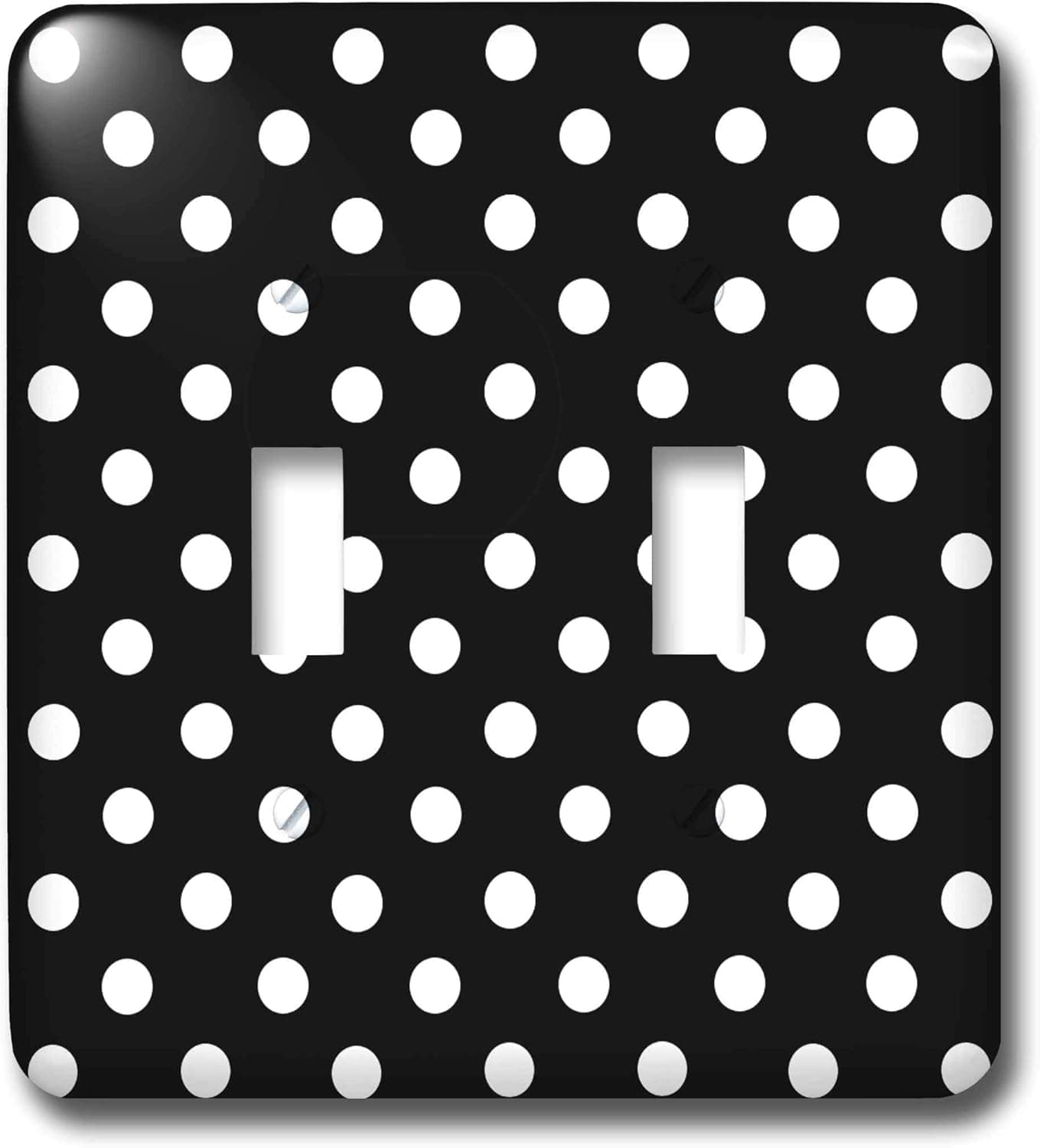 3dRose LLC lsp_20402_2 Black and White Polka Dot Print Double Toggle Switch
