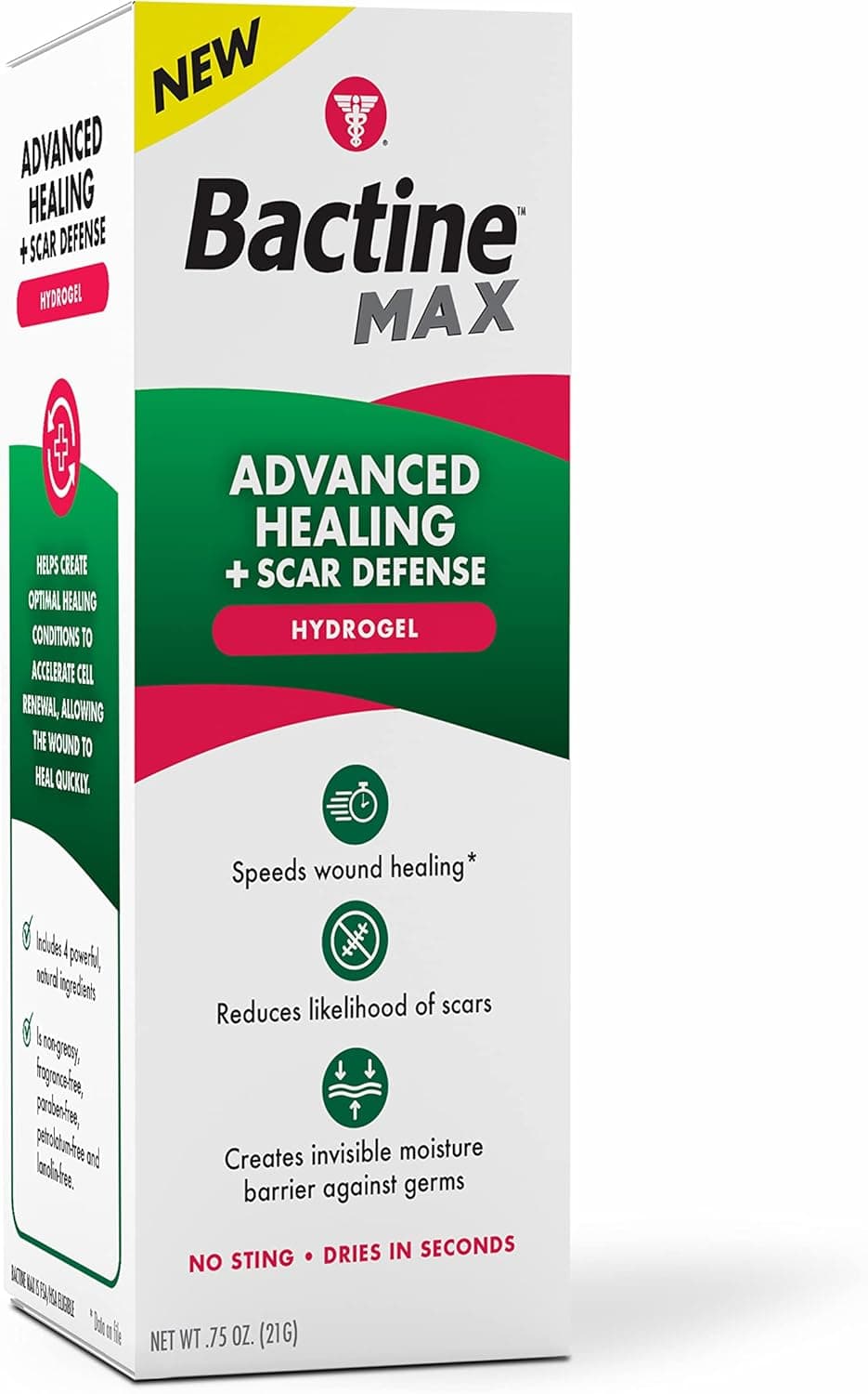 Bactine MAX Advanced Healing Hydrogel For Tattoo Care, Tattoo Recovery, Tattoo After Care, Faster-Healing & First Aid Infection Protection, Petroleum-Free, with Natural Ingredients, 0.75oz