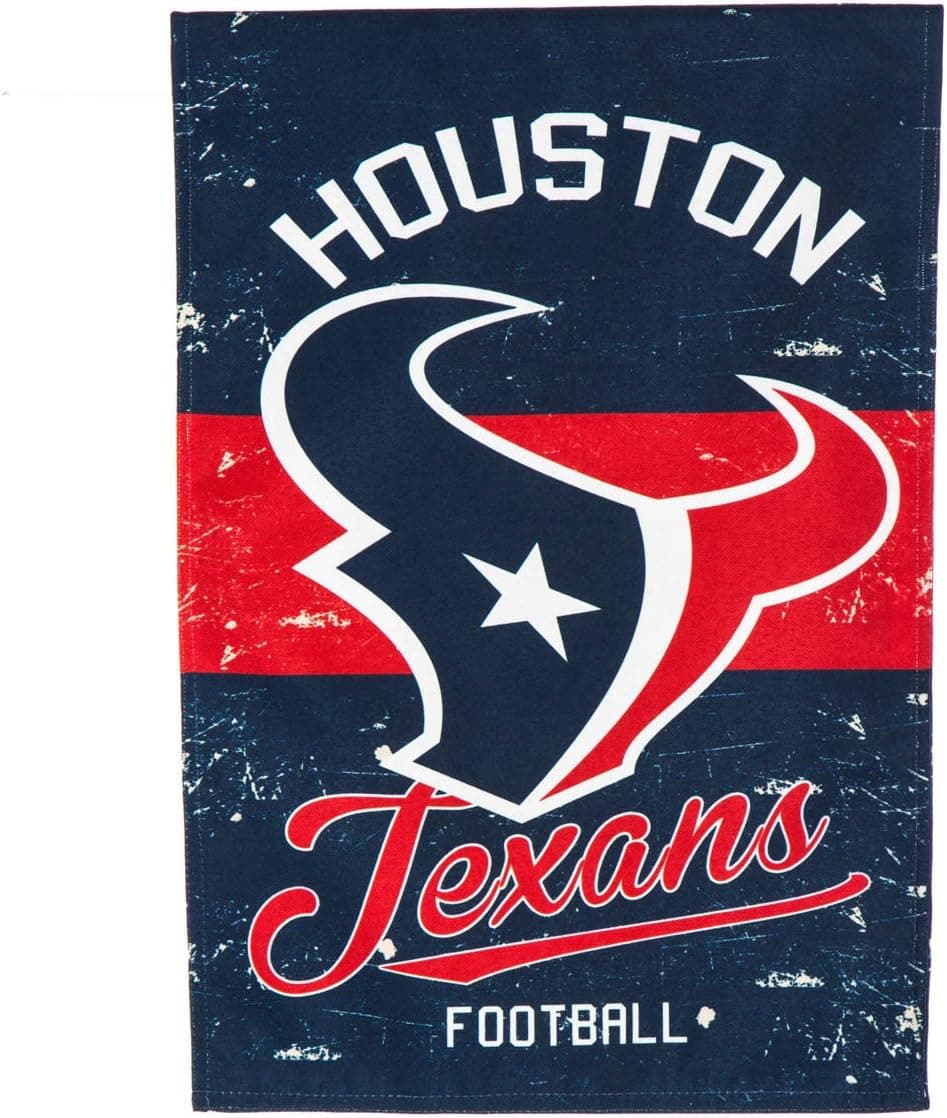Team Sports America Houston Texans NFL Vintage Linen Garden Flag - 12.5" W x 18" H Outdoor Double Sided Décor Sign for Football Fans