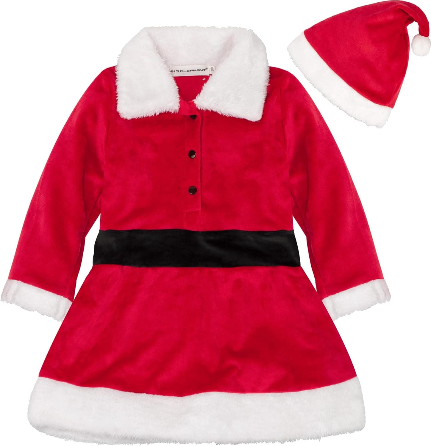 BIG ELEPHANT Unisex Baby 1 Piece Warm Christmas Long Sleeve Romper Pajama with Hat