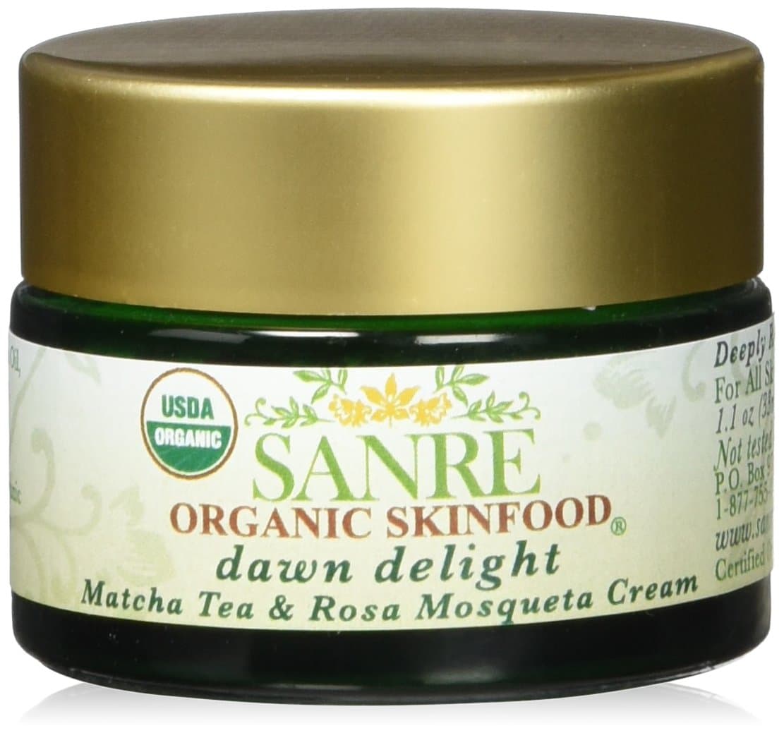 SanRe Organic Skinfood Dawn Delight Matcha Green Tea and Rosa Mosqueta Facial Cream, 1.1 Ounce