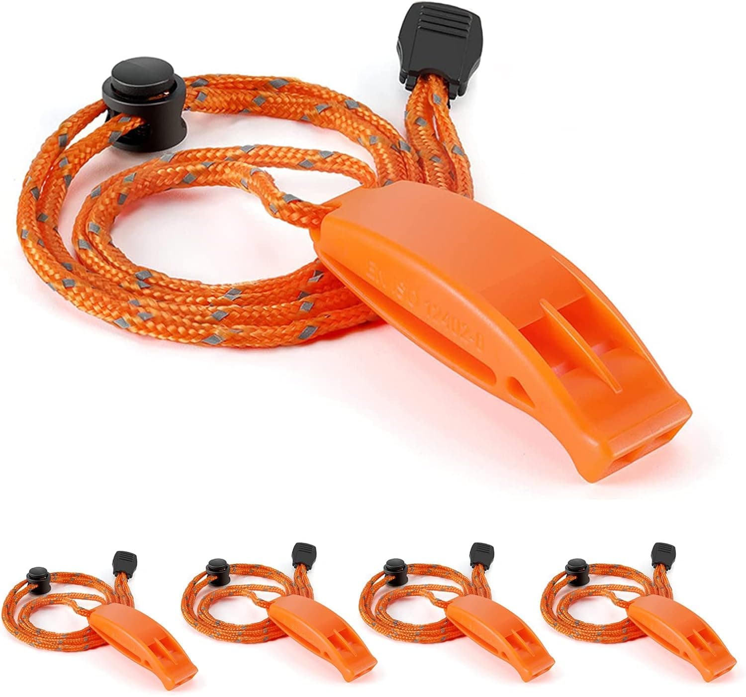 fuaegoly 4Packs Emergency Whistles with Lanyard,Outdoor Loud Emergency Survival Whistles Suitable for Kayaking Lifeguard Boating Camping Hiking Hunting