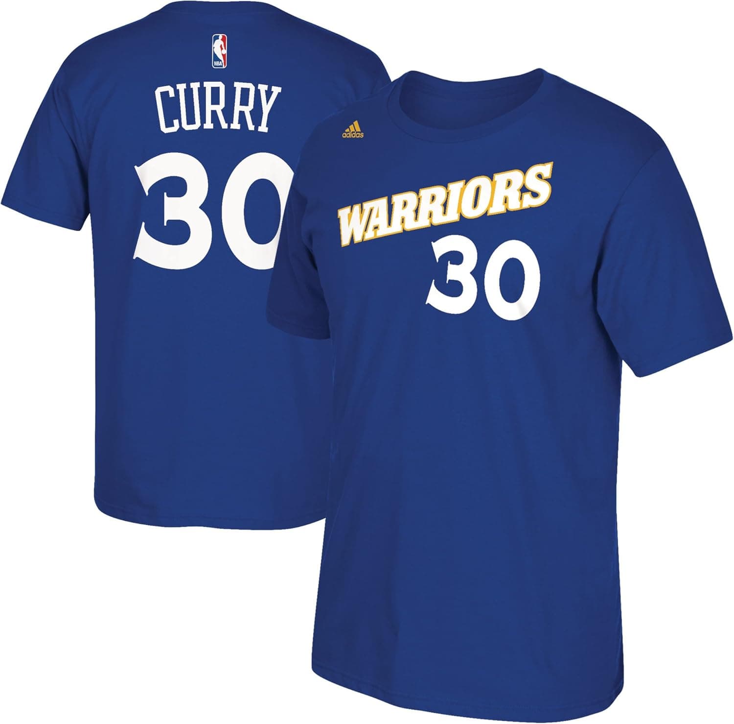 adidas Stephen Curry Golden State Warriors Blue Alternate Retro Jersey Name and Number T-Shirt
