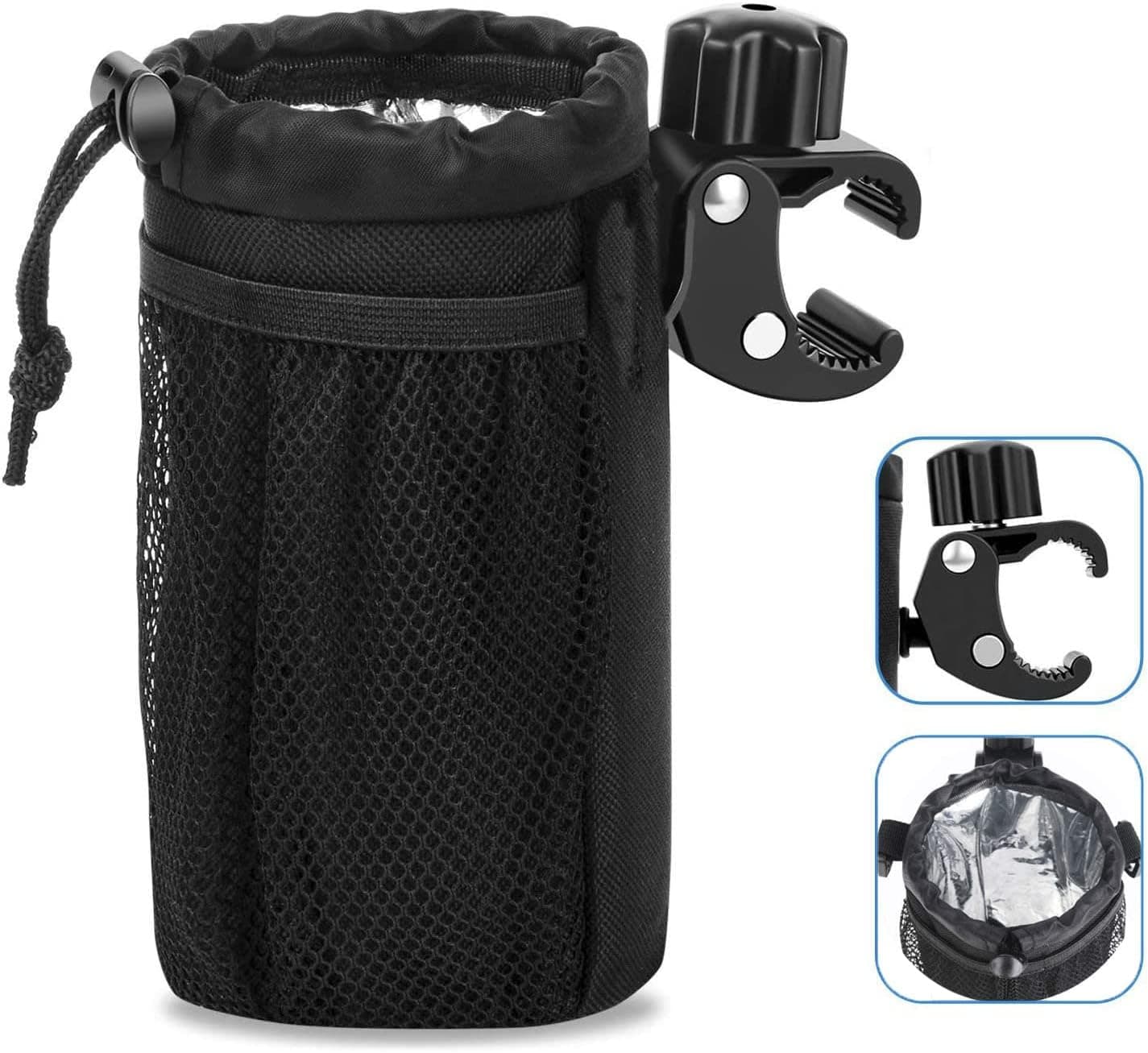TPard Bike Water Bottle Holder Collapsible Motorcycle Cup Holder Thermal Insulation Bicycle Water Bottle Holder for Bike, Kayak,Boat, Motorcycle, Beach, Cruiser, Stroller, Scooter, Wheelchair